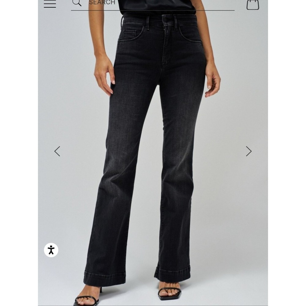 Faith Jeans Womens High Rise Bootcut‎ Denim Pants Washed Black Size 12